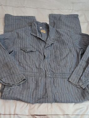 Vintage Casey Jones Long Sleeved HBT Coveralls 1960s Mechanic Farm Utility Work